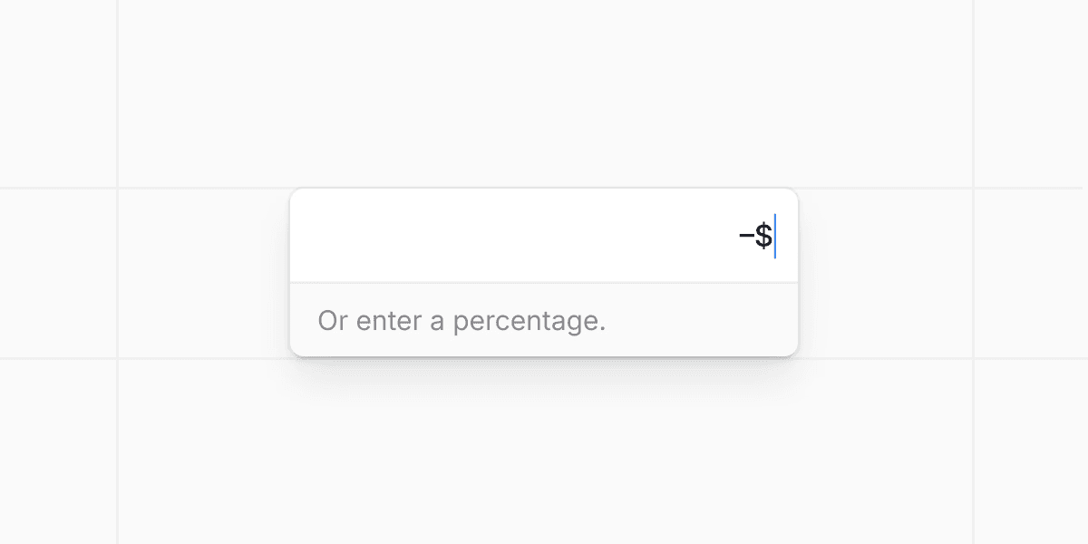 An amount editor with the expected negative sign already entered
